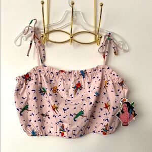 RVCA Parrot Print Crop Top NWT!